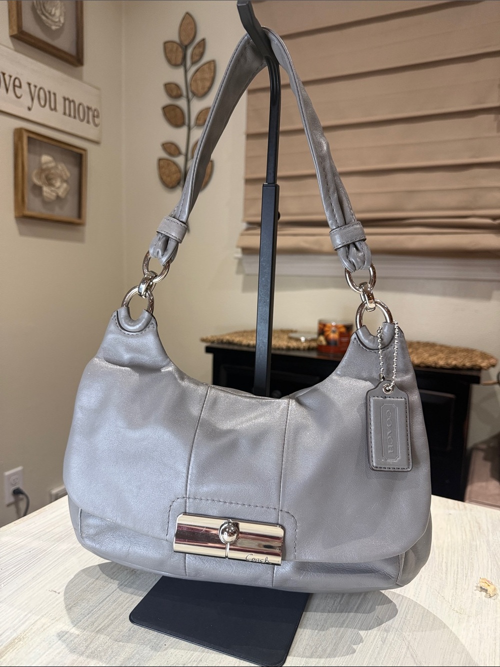 Coach Y2K Vintage Silver Leather Kristin Hobo Bag